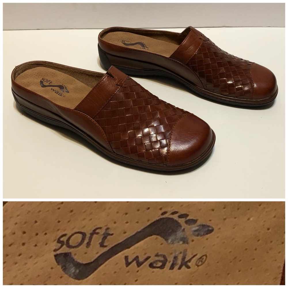 New Soft Walk leather Mules sz 9N